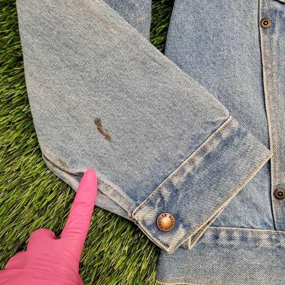 Vintage Rustler Trucker Jacket M/L 21x23 Faded Blue - Picture 4 of 15